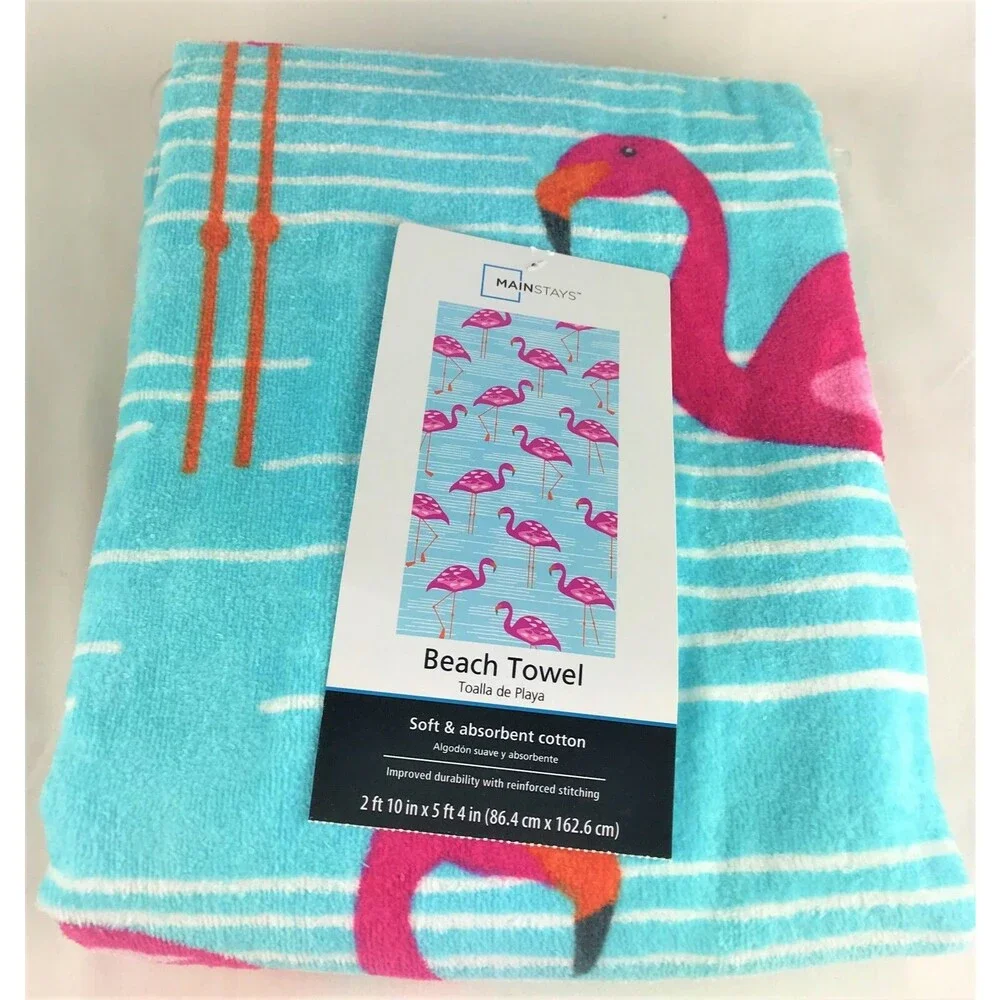Flamingos Bath Beach Pool Towel 100% Cotton Super Soft Absorbent